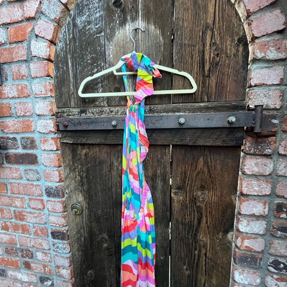 Elan Colorful Striped Halter Dress M - Picture 4 of 8